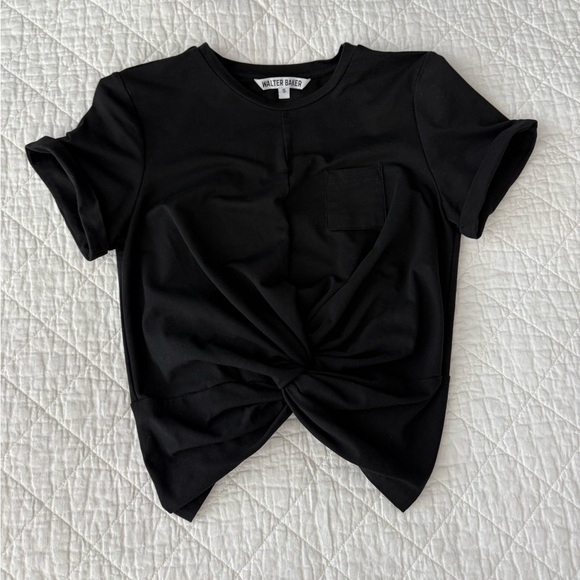 Walter Baker Black Short Sleeve Twist Tee - Picture 10 of 14